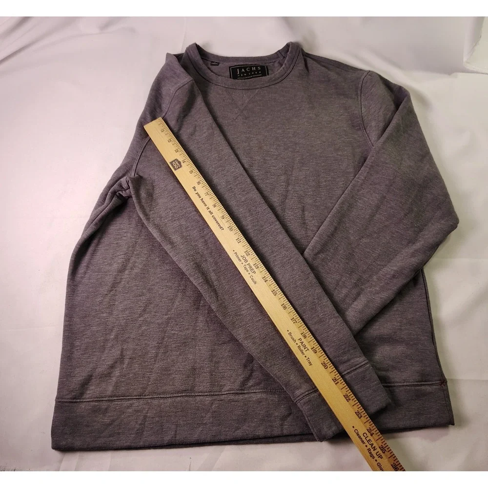 Jachs NY Mens Size L Soft Touch Fleece Crewneck Sweatshirt Gray Heather Pullover